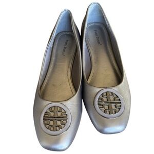 Pierre Dumas, ladies metallic flat slip ons US size 10. Very good condition.
